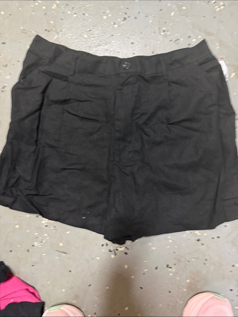 Time and Tru Black High-Waist Tailored Shorts